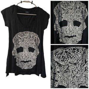 NEW Lauren Moshi Butterfly Skull tee